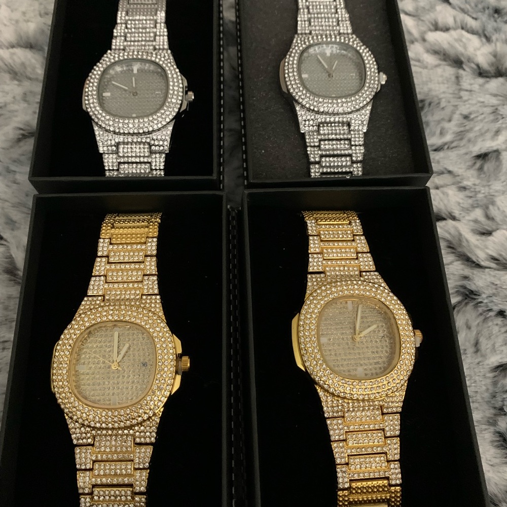 18K gold plated Wristwatches (Unisex) with Genuine Lab Diamonds. *💎test passed*